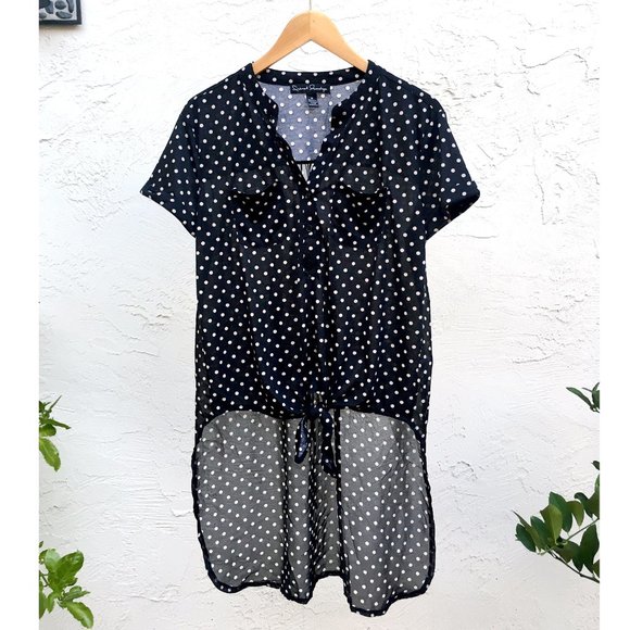 French Laundry High-Low Tie-Front Shirt (M) - Picture 1 of 5